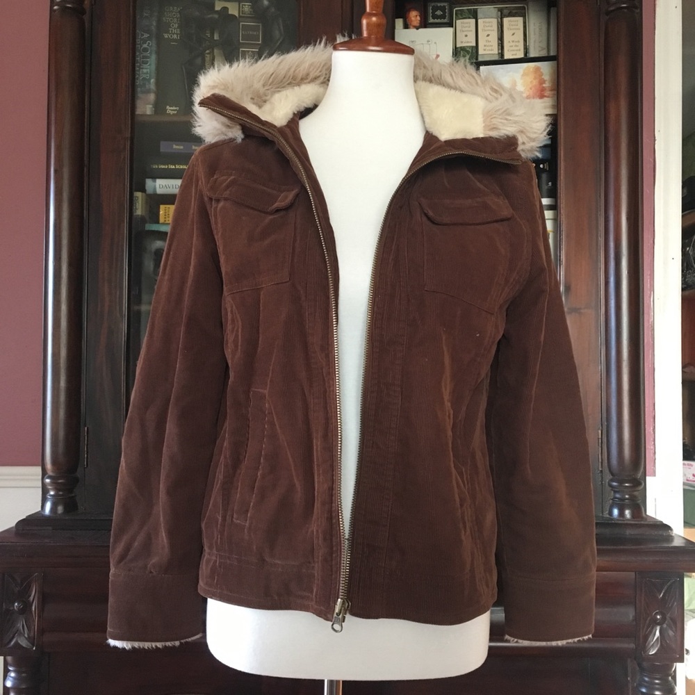 Austin Clothing Co Fur Lined Zip Up Coat size M